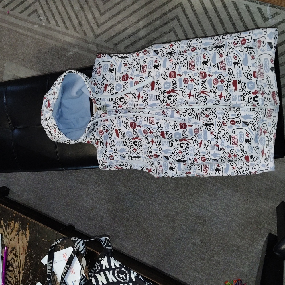 Vtg Y2K ecko unltd Zip Up hoodie Vest All Over Hip Hop Print Size L
